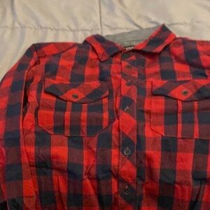 Boys Kenneth Cole Red and Blue Plaid Button Down
